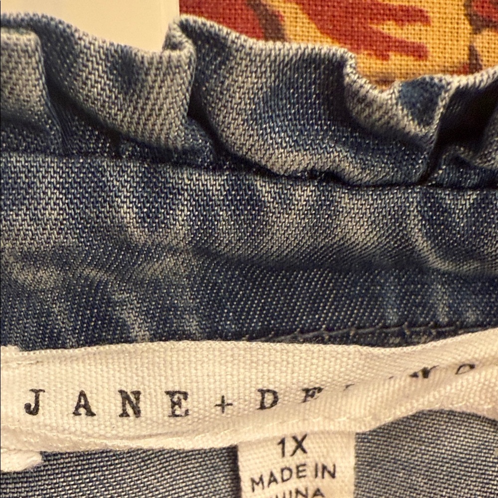 Jane and Delancey Washed Denim Blouse - Picture 2 of 4